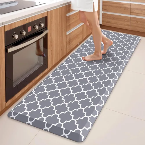 Vista 66 de WISELIFE Tapete de cocina acolchado antifatiga, 17.3 x 28 pulgadas, antideslizante, resistente, de PVC, ergonómico, impermeable, cómodo
