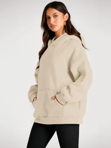Vista 134 de Trendy Queen - Sudaderas extragrandes con capucha para mujer, suéteres de manga larga, sin botones, de vellón, de otoño, ropa de invierno