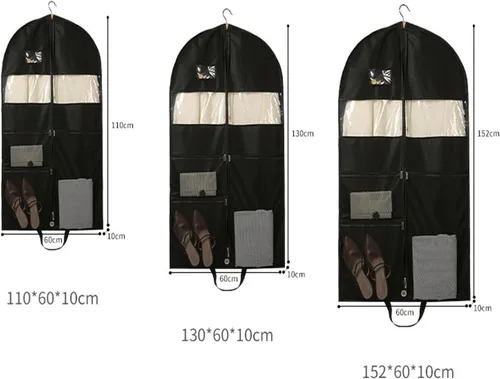 Vista 7 de Fundas protectoras para ropa, bolsas protectoras de viaje, plegable, para colgar ropa, bolsa de ropa, bolsa de lona con cremallera, lavable