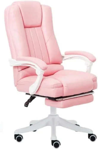 Vista 8 de Silla de oficina ejecutiva moderna blanca con respaldo alto, ergonómica y giratoria, cómoda silla de juegos para computadora para sala de estudio
