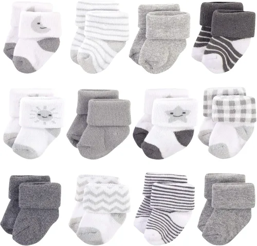 Vista 73 de Hudson Baby - Calcetines de algodón para bebés recién nacidos y Terry para niñas bebés
