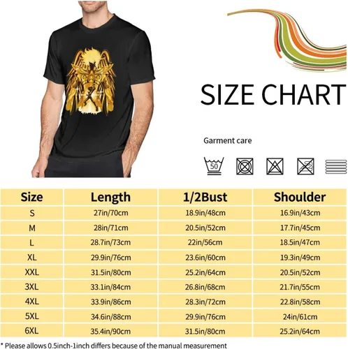 Vista 5 de Saint Anime Seiya - Camiseta de manga corta para hombre, diseño de arte impreso, cuello redondo, camisetas de algodón, color negro