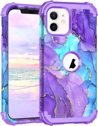 Vista 185 de Hocase Funda para iPhone Air de 6.5 pulgadas, resistente a prueba de golpes, goma de silicona suave, parachoques de plástico duro, funda protectora
