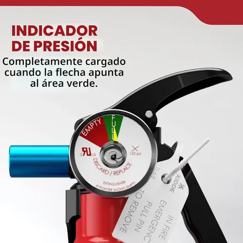 Vista 5 de Kidde - Extintor básico para el hogar, oficina, residencial, de un solo uso, 5BC Extintor residencial para líquidos/gases inflamables muy pequeños