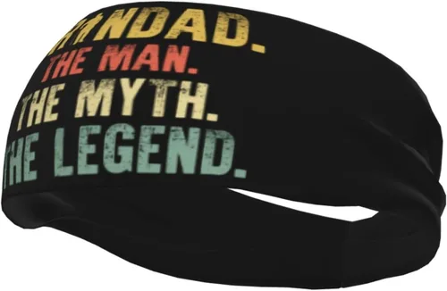 Vista 3 de Grandad The Man The Myth The Legend Headband for Men Women Sports Sweatband for Fitness Exercise Moisture Wicking Running Yoga Hairbands