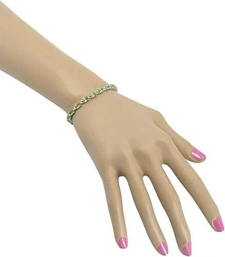 Vista 5 de Amanda Rose Collection Pulsera de tenis con piedras preciosas en plata de ley, elige entre amatista, topacio azul o peridoto Pulseras de regalo