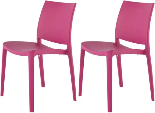 Vista 5 de Lagoon Sensilla 7052, Plastic Chair for Dining Room, Fibreglass and UV Protector, Stackable, Brand 4 Pieces (Amber)