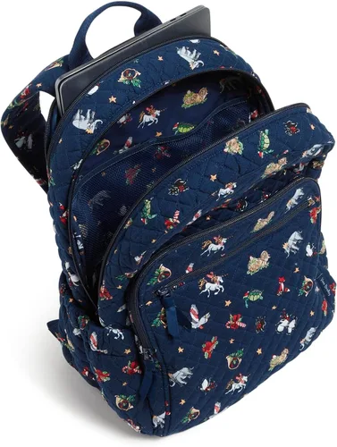 Vista 2 de Vera Bradley Mochila Campus de algodón para mujer Motivos de globo de nieve - Algodón reciclado