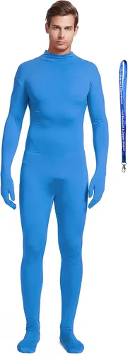 Vista 24 de Overol completo Full Bodysuit con ayudante de cremallera, unisex, para adultos, sin capucha, de Spandex elástico, traje Zentai de cuerpo entero Negro