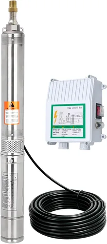 Vista 8 de Bomba sumergible de pozo profundo, bomba de pozo profundo de 1 HP de 110 V de acero inoxidable con caja de control y cable de alimentación de 50