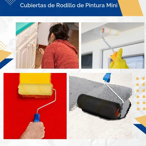 Vista 5 de Leumoi 500 piezas de mini rodillos de pintura de 4 pulgadas, cubiertas de rollos de microfibra para siesta de 1/2 pulgada, a granel, herramientas