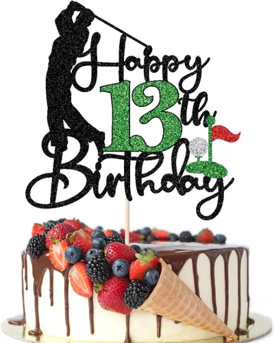 Vista 17 de Golf Happy 10th Birthday Cake Topper, Golfer/Sports Themed Birthday or Retirement Cake Decorations,Golf Ten 10 Years Old Ball Player Sport Themed