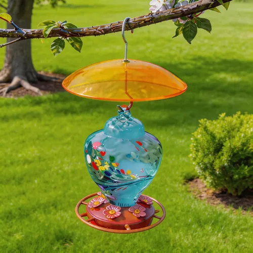 Vista 8 de 8" Mini Cubierta contra la Lluvia para Alimentador/Casa de Aves - Naranja Amarillo Pequeña Protección Cúpula Contra Lluvia/Nieve/Sol - Diámetro 20CM