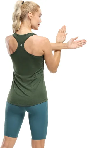 Vista 3 de Icyzone Camiseta deportiva con espalda cruzada, sin mangas, para mujer, paquete de 3