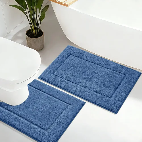 Vista 12 de IM HOME Tapetes de baño, felpa ultra suave, de microfibra esponjosa, absorbente, parte trasera antideslizante, lavable a máquina, tapetes para suelo
