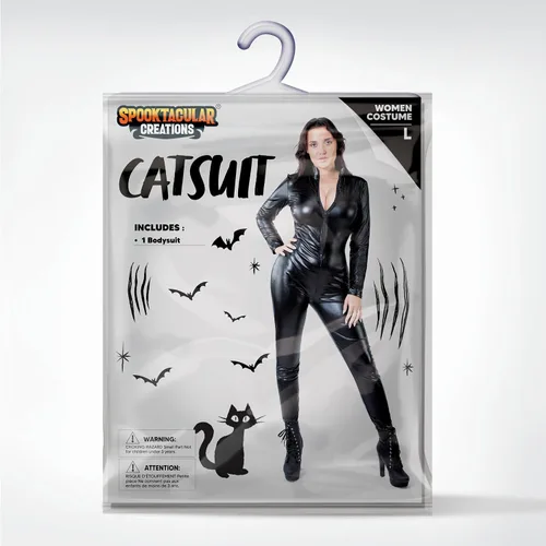 Vista 5 de Spooktacular Creations - Traje de mujer negro metálico para adultos, disfraz de Halloween, fiesta, cosplay