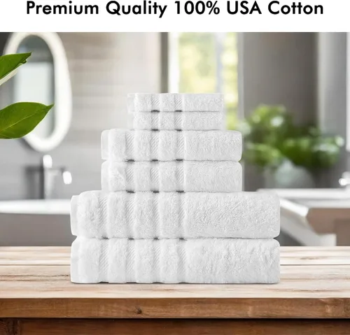 Vista 4 de Classic Turkish Towels - Juego de toallas de baño de 4 piezas para hotel o spa, resistentes y de secado rápido, fabricadas con 100% algodón turco