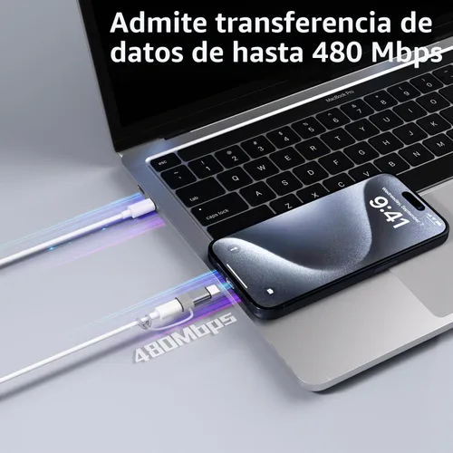 Vista 5 de Thousover Paquete de 4 adaptadores Lightning a USB C para iPhone 15/16/17 Pro/17 Pro Max, para cargador de iPhone 17/16, accesorios 17/16, carga