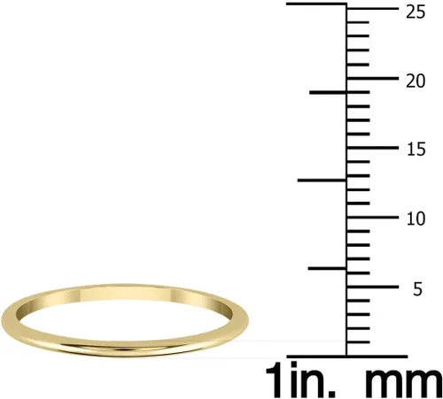 Vista 3 de Anillo de boda de 1mm de grosor abovedado en oro amarillo de 14K