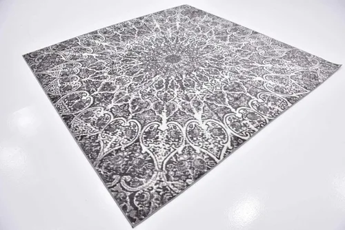 Vista 118 de Sofia, alfombra clásica de diseño abstracto, Polipropileno, Gris oscuro Gris/gris (Dark Gray/Gray)