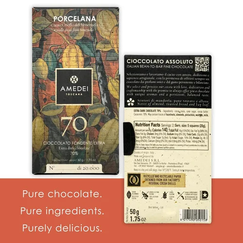 Vista 3 de Amedei Porcelana Barra de chocolate - Paquete de 2 - 1.75 onzas cada uno