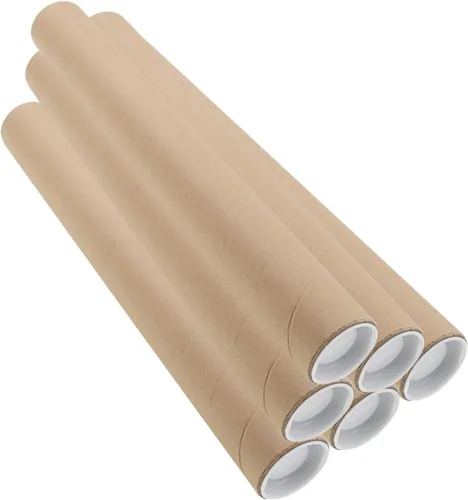 Vista 13 de Tubo de correo con tapa, tubo de póster de papel kraft resistente, tubo de cartón redondo, tubo de póster de envío duro, tubo de póster de cartón