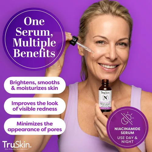 Vista 3 de TruSkin (B3) Suero de Niacinamida para el Rostro – Minimiza la Apariencia de los Poros, Equilibra la Humedad y el Tono, Hidrata y Calma con Ácido