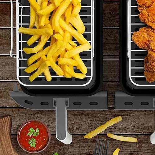 Vista 5 de Estante para freidora de aire para freidora de aire de doble cesta, accesorios para freidora de aire compatibles con Ninja Foodi DZ201/401