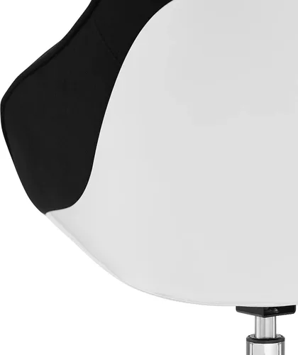 Vista 9 de Techni Mobili Silla de trabajo tapizada con soporte lumbar, silla de oficina de altura ajustable con control de inclinación y giro de 360 grados