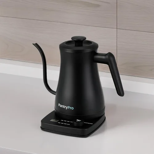Vista 5 de Hervidor Eléctrico de 1.0 L de 1500 W con Pico de Ganso - Interior de Acero Inoxidable - Ebullición Rápida - Apagado Automático, Protección Contra