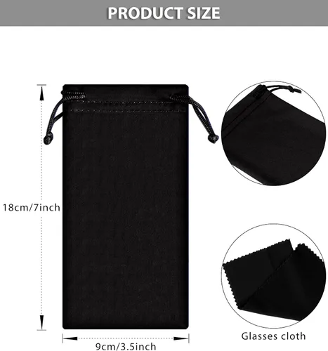 Vista 2 de Paquete de 40 fundas de microfibra para gafas de sol con 2 paños de limpieza