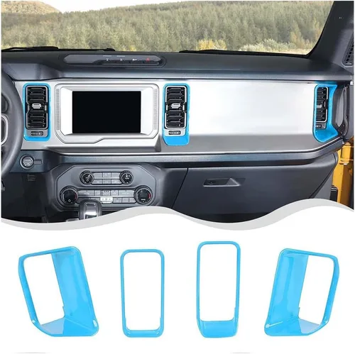 Vista 15 de Cubierta de anillo lateral de ventilación de aire para consola central Ford Bronco 2/4 puertas 2021 2022 2023 2024 Accesorios interiores