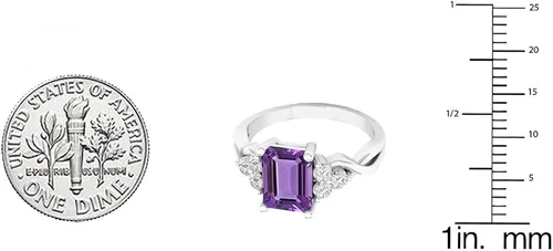 Vista 3 de Dazzlingrock Collection Anillo de compromiso de oro blanco de 18 quilates de 0.315 x 0.236in con zafiro blanco redondo para mujer