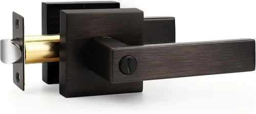 Vista 13 de Probrico Palanca de Puerta de Cama y Baño Negro Mate Servicio Pesado Manija de Puerta de Privacidad, Cerradura de Puerta Sin Llave Interior Baño