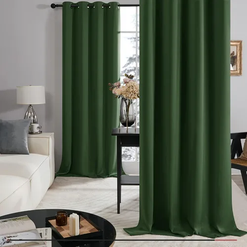 Vista 84 de Deconovo Cortinas opacas 100% con forro negro, cortinas con ojales aisladas térmicamente que reducen el ruido, doble capa para oscurecer