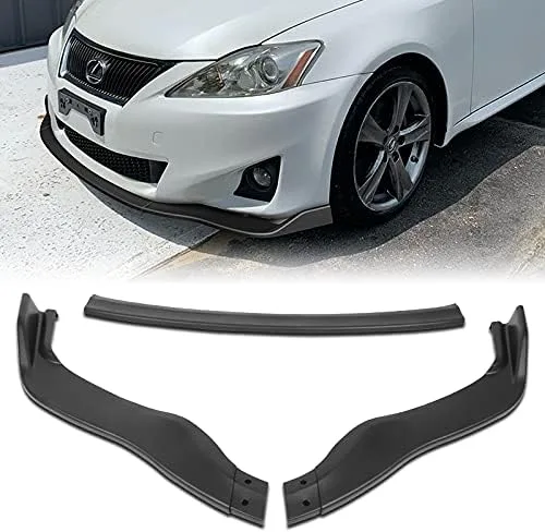 Vista 6 de EPARTS - Juego de 3 piezas de alerón para parachoques delantero, divisor de barbilla, protector de cuerpo lateral compatible con Lexus IS250 / IS350