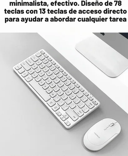 Vista 6 de Teclado Inalámbrico Bluetooth Macally para Mac - Conectividad Premium para Múltiples Dispositivos - Teclado Apple Compatible para MacBook Pro/Air