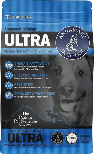 Vista 10 de Annamaet Original Ultra Formula - Alimento seco para perros, 32% proteína (pollo y arroz integral), bolsa de 5 libras