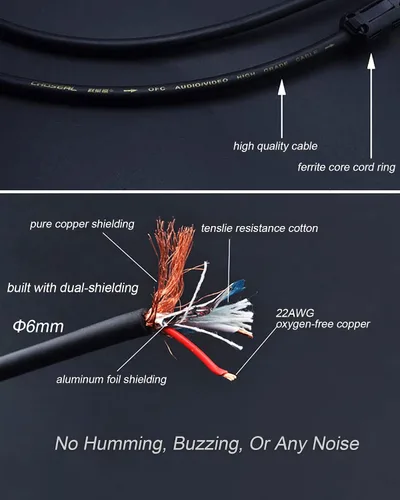Vista 6 de Audiophile - Cable de audio HiFi OFC de 0.138 in macho a 2 RCA macho, cable de audio para conectar un teléfono inteligente, tableta o reproductor