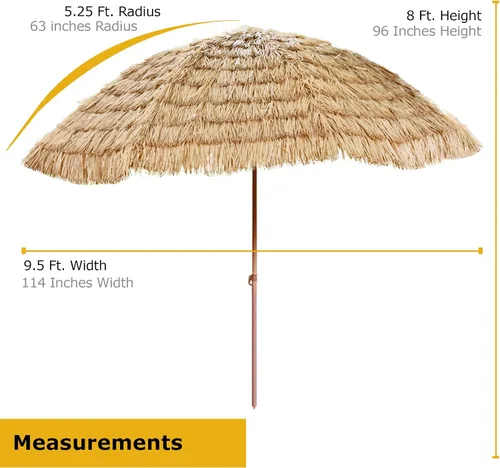 Vista 4 de FOREVER BAMBOO Tiki Thatch - Sombrilla de playa y patio – Palapa estilo hawaiano con protección UV