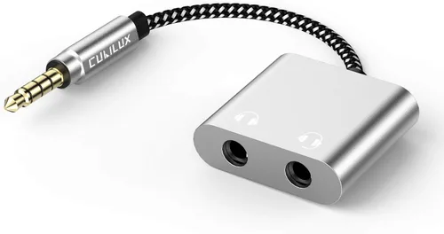 Vista 11 de Cubilux divisor de auriculares de 3,5 mm a doble conector de audio compatible con MacBook iPad iPod, Smartphone, computadora, portátil, tableta, 2