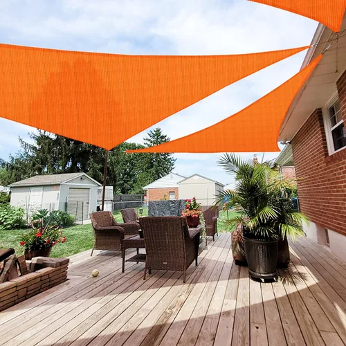 Vista 8 de Patio Paradise Vela de Sombra Triangular de 2' x 2' x 2' Toldo Parasol Tela de Sombra Bloqueo de Luz Solar Cubierta de Pérgola Patio HDPE Toldo