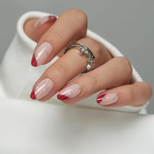 Vista 52 de CurvLife Uñas a presión de almendras medianas, color blanco lechoso A9 - Susurro de crema