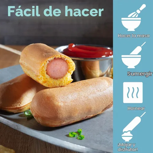 Vista 4 de Máquina para hacer perros calientes en un palo, incluye pinchos y recetas