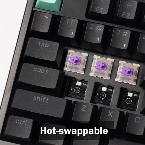Vista 4 de Keychron K10 HE QMK Teclado mecánico personalizado inalámbrico para juegos, 2.4 GHz/Bluetooth/con cable tamaño completo intercambiable en caliente