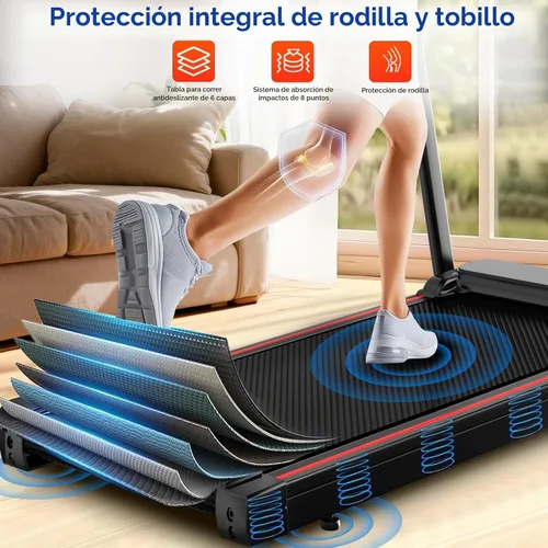 Vista 7 de Cintas de correr para el hogar con almohadilla inclinada para caminar caminadora con barra de mango
