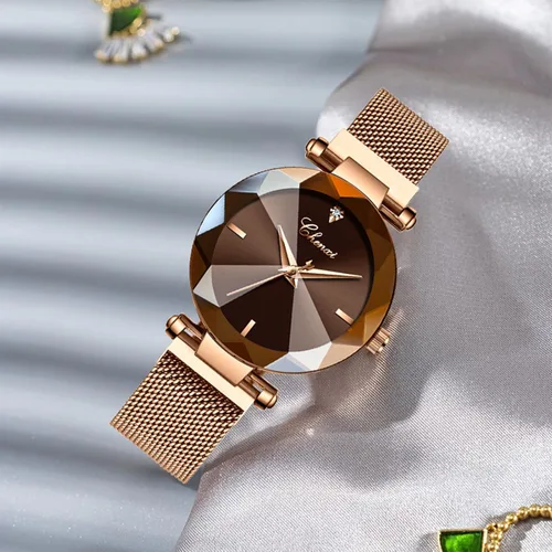 Vista 2 de MASTOP Relojes de Lujo para Mujeres Relojes Analógicos de Cuarzo Reloj Pulsera Reloj Banda de Malla Impermeable Relojes de Pulsera para Damas A