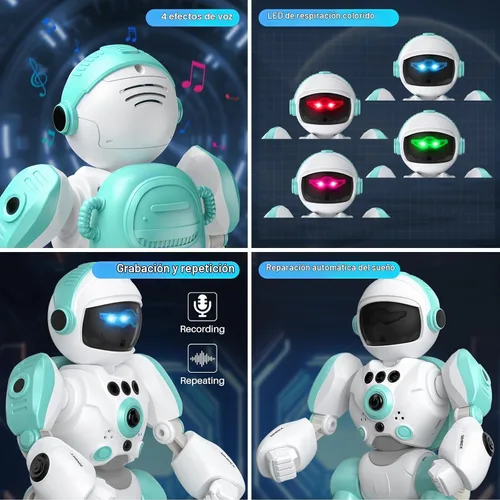 Vista 8 de SIMREX Juguetes Robot para Niños, Robot de Control Remoto, Robot Programable con Voz Grabada Música Danza Control de Gestos, Regalo para Niños