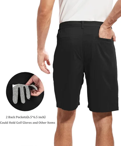 Vista 2 de Boyzn Pantalones cortos de golf con entrepierna de 9 pulgadas para hombre, pantalones cortos de vestir casuales para el trabajo, pantalones cortos