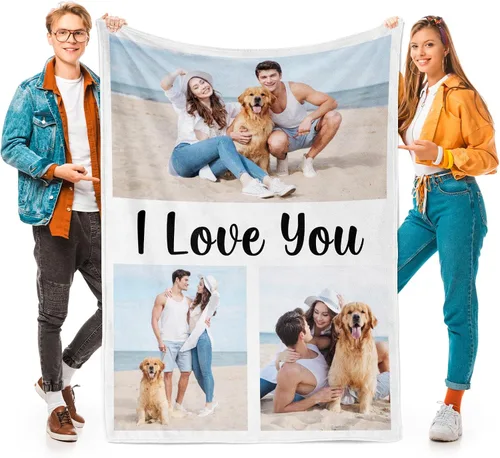 Vista 14 de inkArts Mantas personalizadas con foto, manta personalizada con mi propia foto, mantas personalizadas con imagen, regalos personalizados